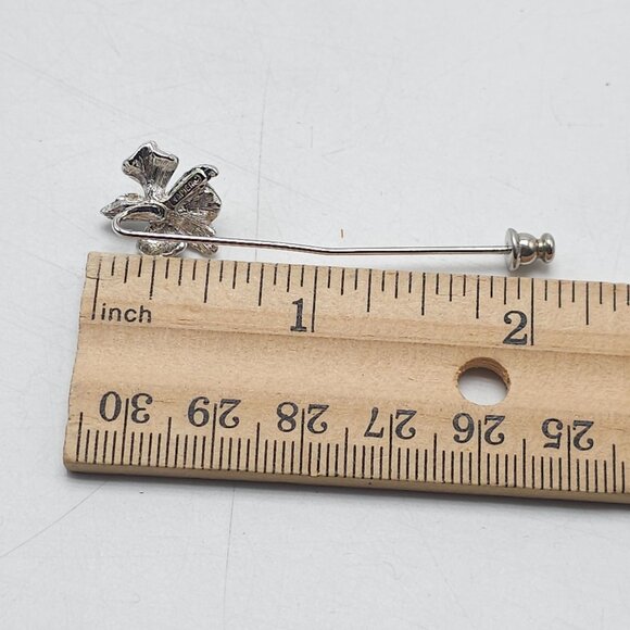 Silver Orchid Flower Stick Pin Brooch By Napier - Picture 4 of 4